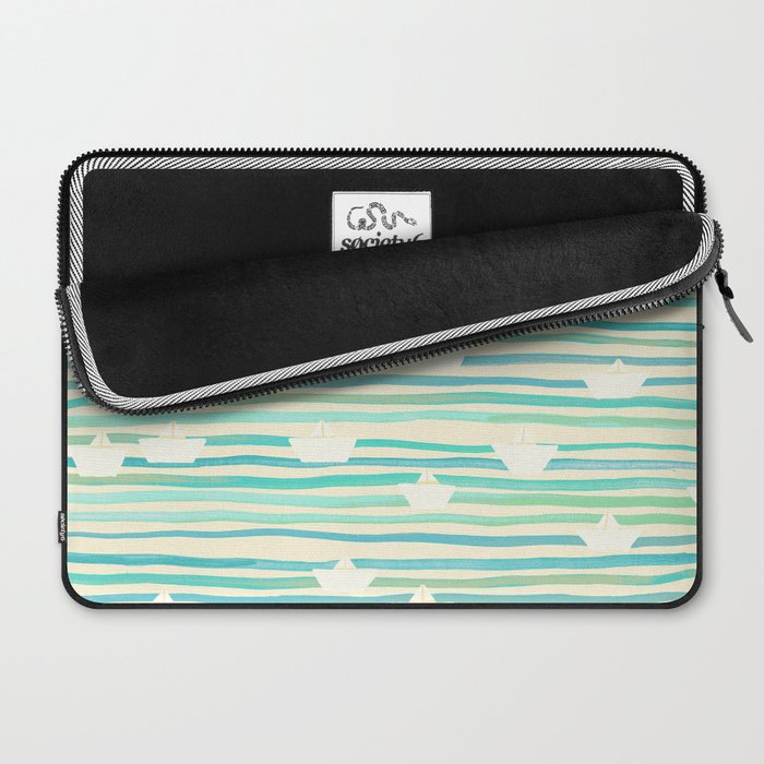 Whimsical Paper Boats Laptop Sleeve Gallery Image 2