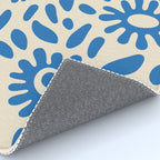 Abstract blue nature flower art pattern Rug Gallery Image 4
