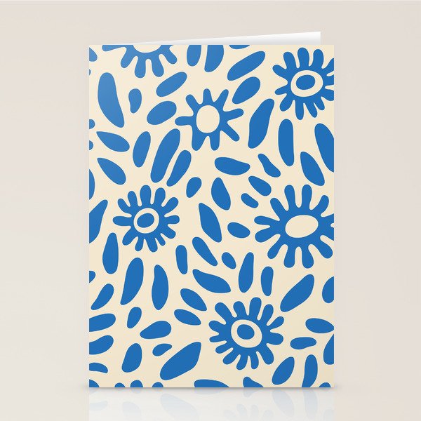 Abstract blue nature flower art pattern Stationery Card Gallery Image 2