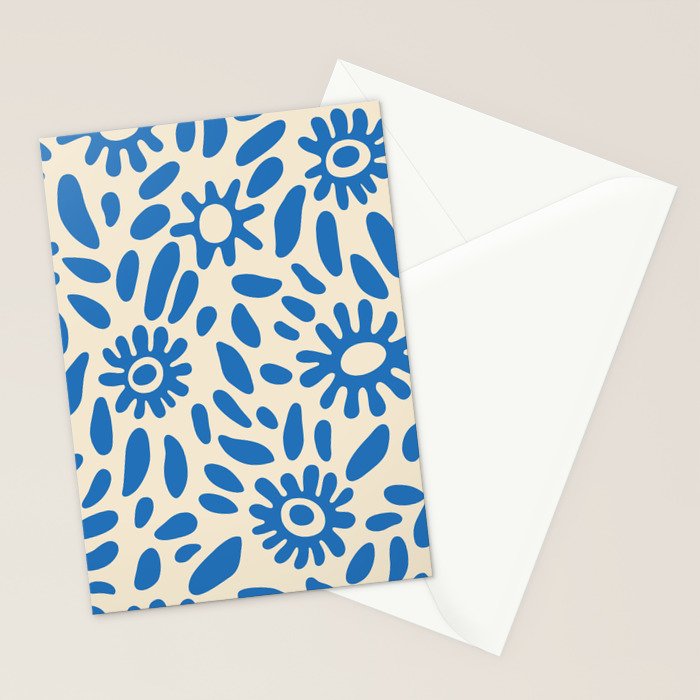 Abstract blue nature flower art pattern Stationery Card Gallery Image 2