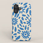Abstract blue nature flower art pattern iPhone Case Gallery Image 1