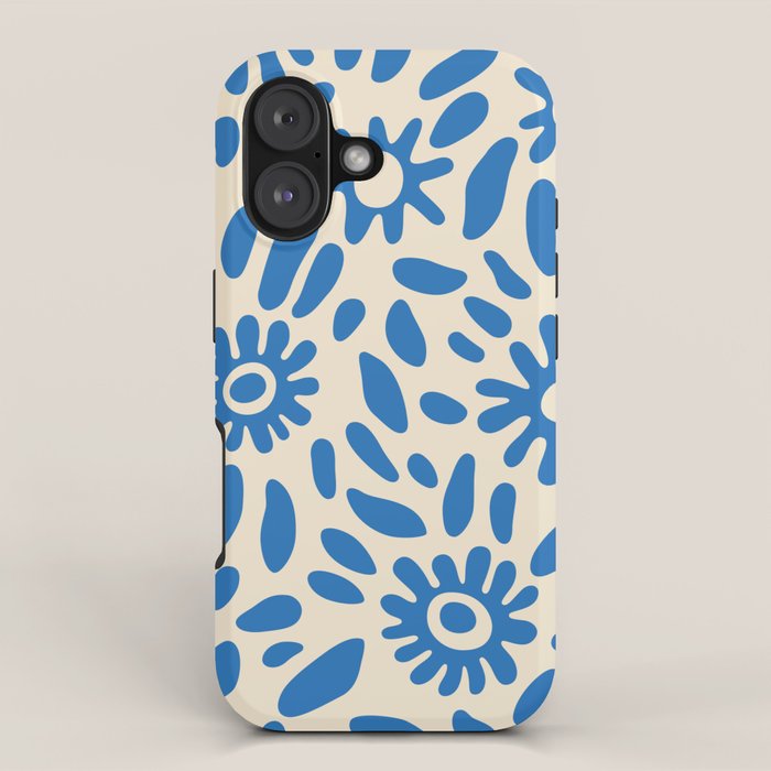 Abstract blue nature flower art pattern iPhone Case Gallery Image 1