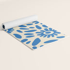 Abstract blue nature flower art pattern Yoga Mat Gallery Image 2