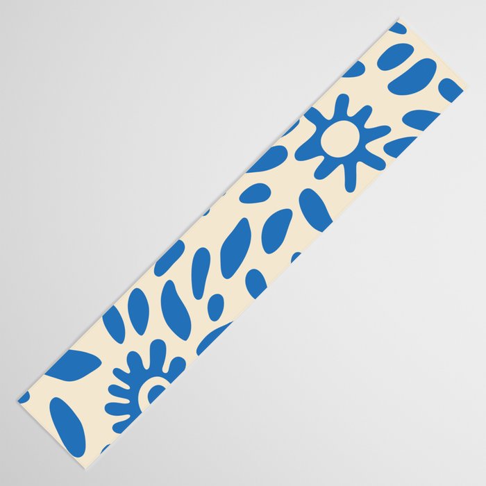 Abstract blue nature flower art pattern Table Runner Gallery Image 3