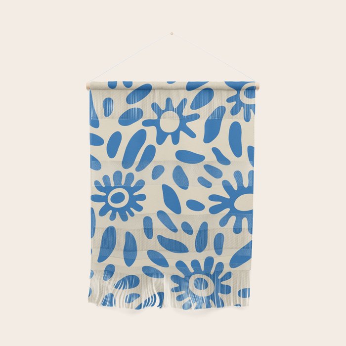 Abstract blue nature flower art pattern Wall Hanging Gallery Image 1