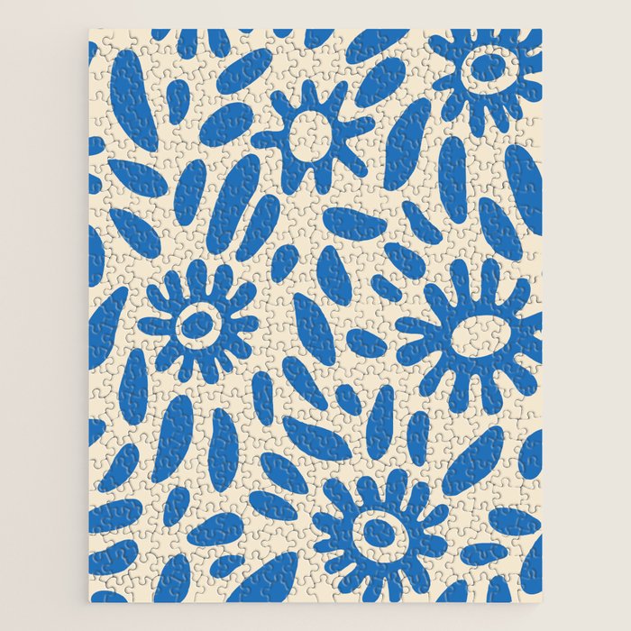 Abstract blue nature flower art pattern Jigsaw Puzzle Gallery Image 1