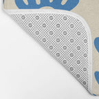 Abstract blue nature flower art pattern Bath Mat Gallery Image 2