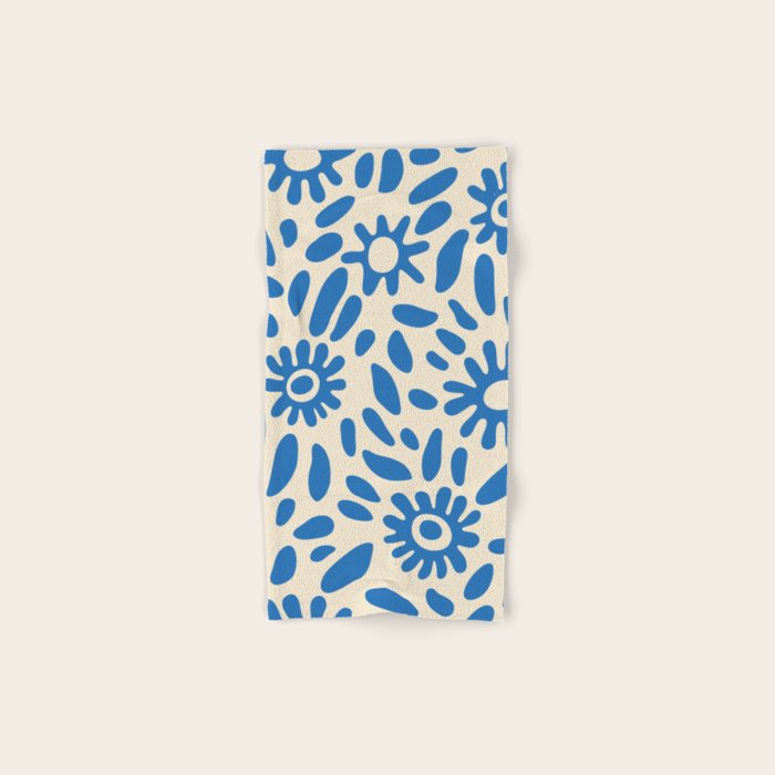 Abstract blue nature flower art pattern Bath Towel Gallery Image 1