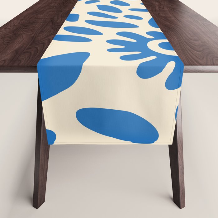 Abstract blue nature flower art pattern Table Runner Gallery Image 1