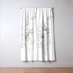 Minimal Line Art Woman Face II Window Curtain Gallery Image 3