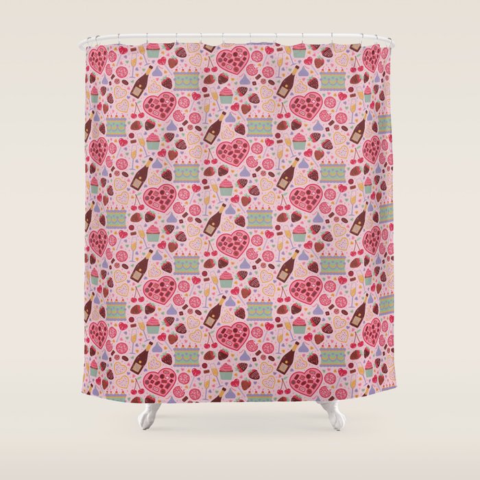 Candy Hearts Shower Curtain Gallery Image 1