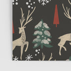 Deer in the snowy night Poster Gallery Image 3