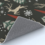 Deer in the snowy night Rug Gallery Image 4