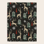 Deer in the snowy night Poster Gallery Image 4