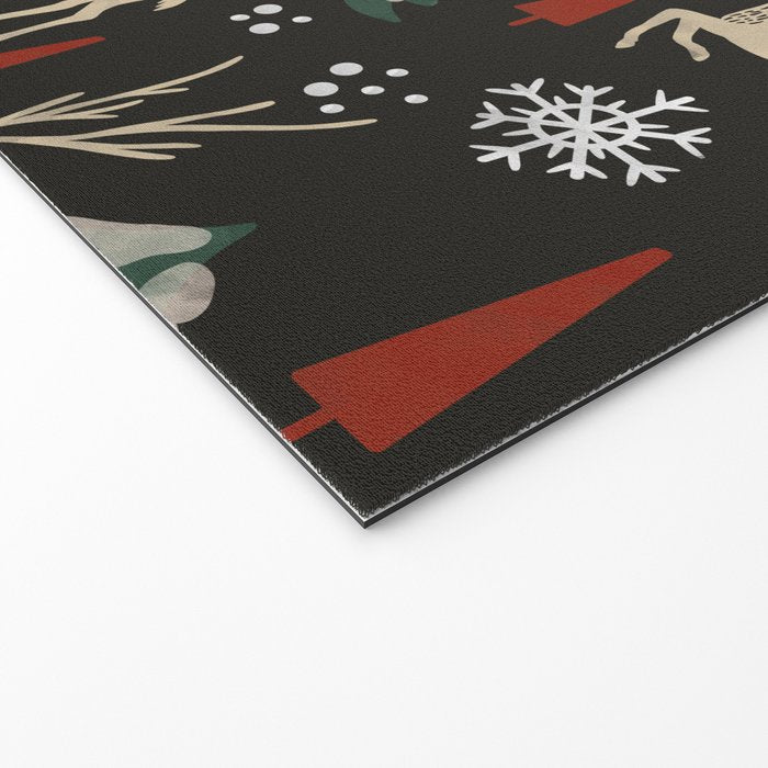 Deer in the snowy night Welcome Mat Gallery Image 2