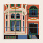 San Francisco victorian house Wood Wall Art Gallery Image 1