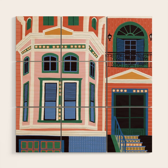 San Francisco victorian house Wood Wall Art Gallery Image 1