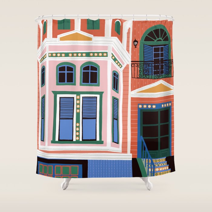 San Francisco victorian house Shower Curtain Gallery Image 1