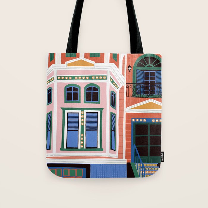 San Francisco victorian house Tote Bag Gallery Image 1