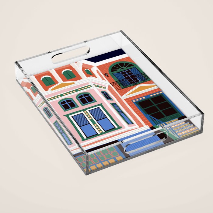 San Francisco victorian house Acrylic Tray Gallery Image 1