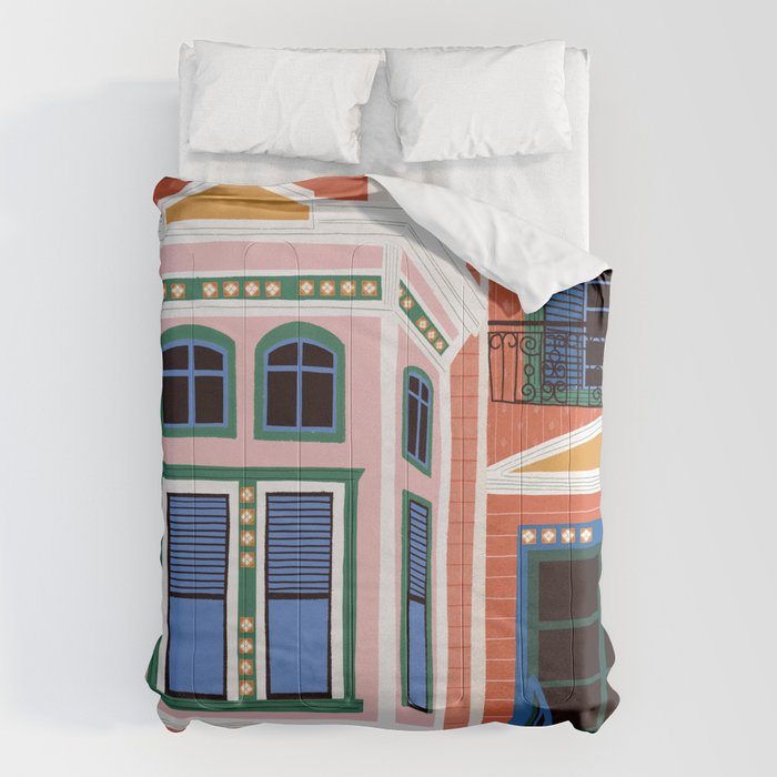 San Francisco victorian house Comforter Gallery Image 6