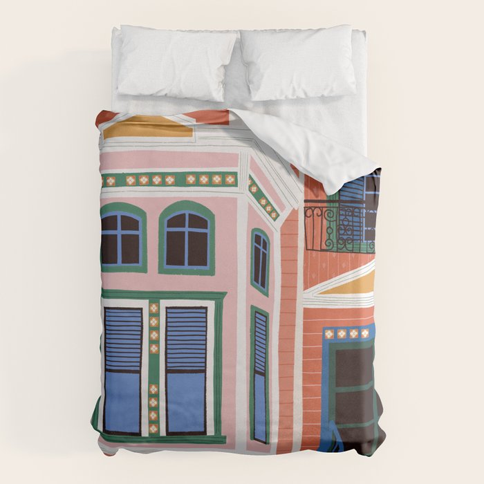 San Francisco victorian house Duvet Cover Gallery Image 6