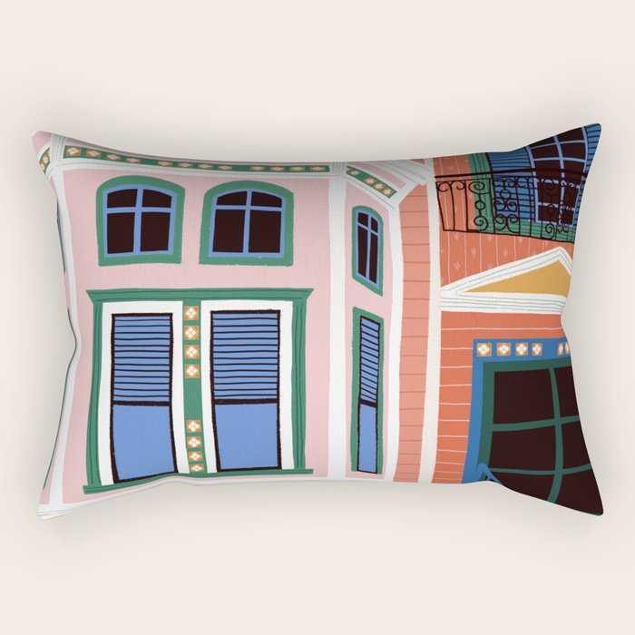 San Francisco victorian house Rectangular Pillow Gallery Image 1