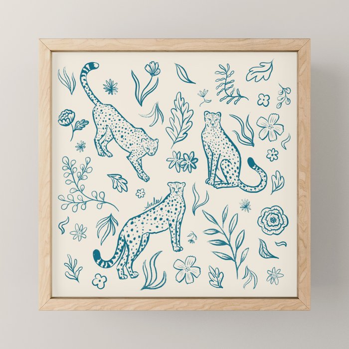 Cheetahs and Plants  Mini Art Print Gallery Image 1