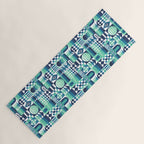 Geometric Tapestry - Aqua Yoga Mat Gallery Image 1