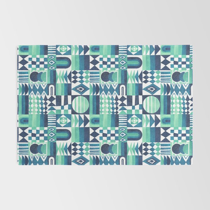 Geometric Tapestry - Aqua Rug Gallery Image 2