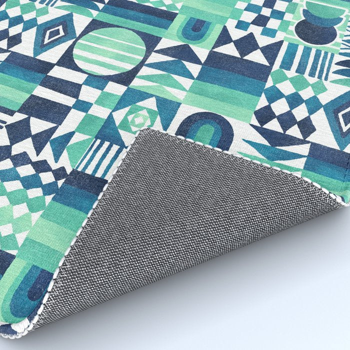 Geometric Tapestry - Aqua Rug Gallery Image 4