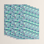 Geometric Tapestry - Aqua Wrapping Paper Gallery Image 3