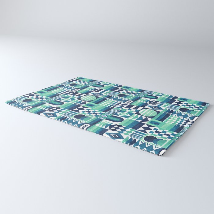 Geometric Tapestry - Aqua Rug Gallery Image 3