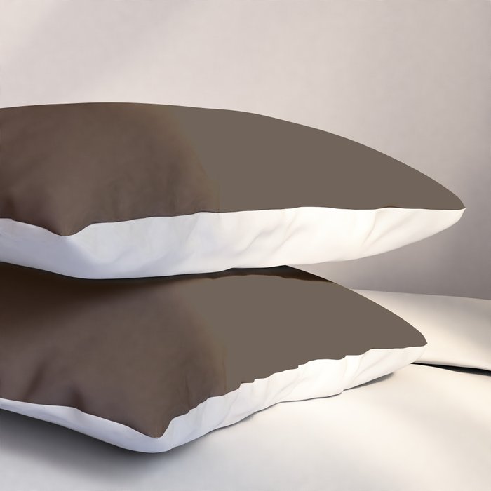 Minimal Monochrome Coal Dark Brown Pillow Sham Gallery Image 3