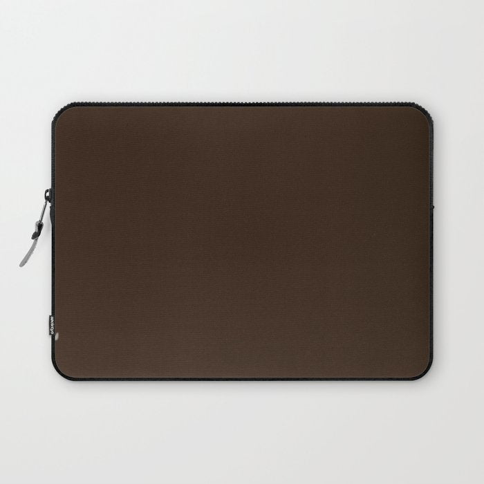 Minimal Monochrome Coal Dark Brown Laptop Sleeve