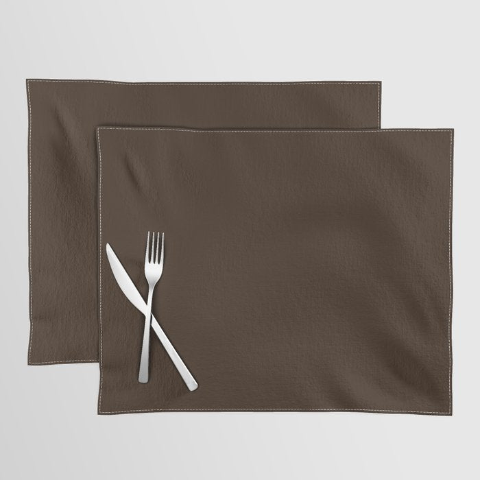 Minimal Monochrome Coal Dark Brown Placemat Gallery Image 1