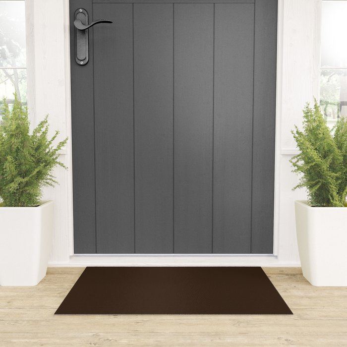 Minimal Monochrome Coal Dark Brown Welcome Mat Gallery Image 3