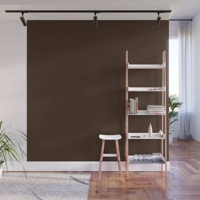 Minimal Monochrome Coal Dark Brown Wall Mural Gallery Image 1