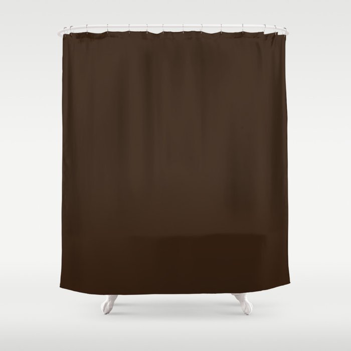Minimal Monochrome Coal Dark Brown Shower Curtain Gallery Image 1