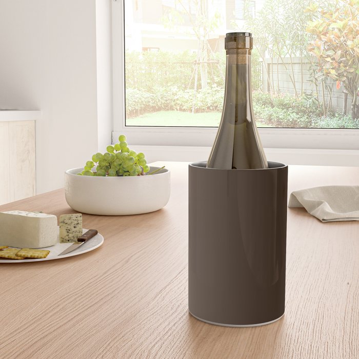 Minimal Monochrome Coal Dark Brown Wine Chiller Gallery Image 4