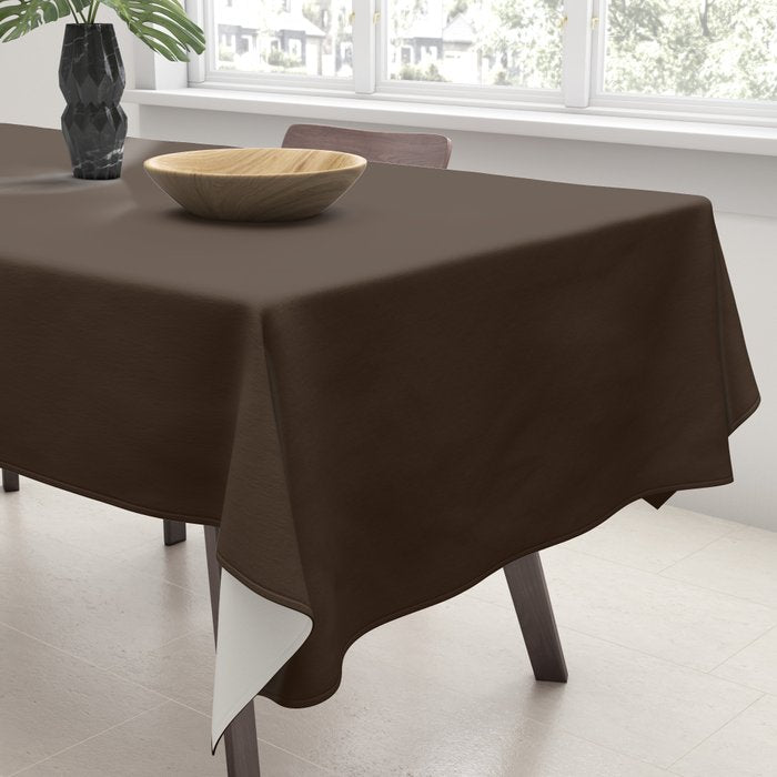 Minimal Monochrome Coal Dark Brown Tablecloth Gallery Image 3