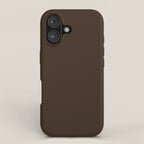 Minimal Monochrome Coal Dark Brown iPhone Case Gallery Image 1