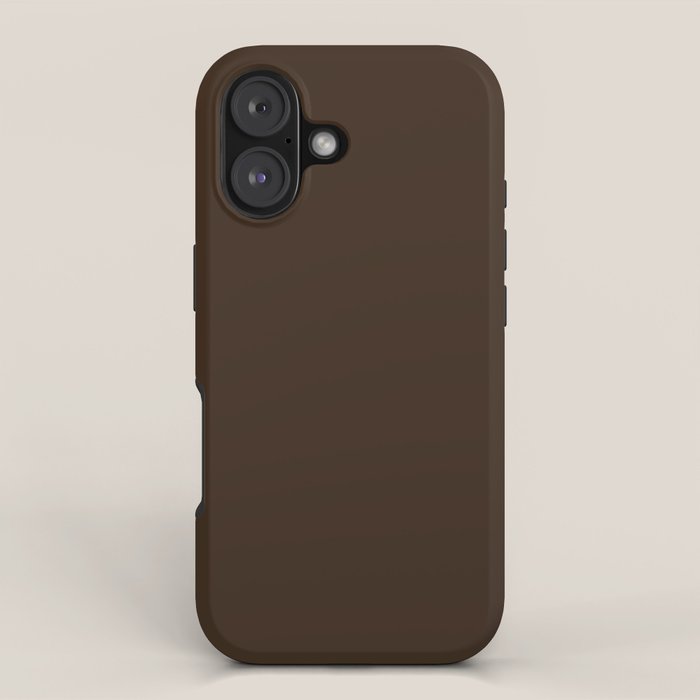 Minimal Monochrome Coal Dark Brown iPhone Case Gallery Image 1