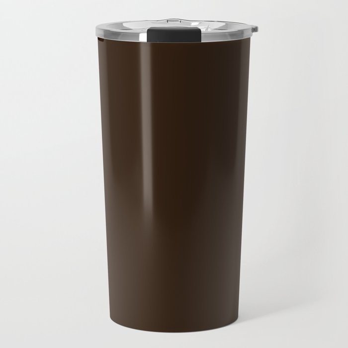 Minimal Monochrome Coal Dark Brown Travel Mug Gallery Image 1