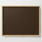 Minimal Monochrome Coal Dark Brown Serving Tray Gallery Image 1