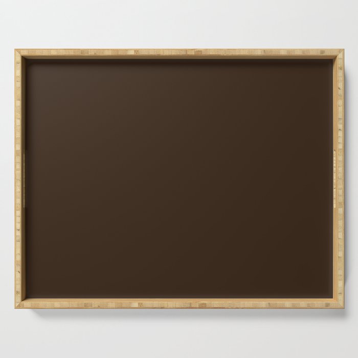 Minimal Monochrome Coal Dark Brown Serving Tray Gallery Image 1