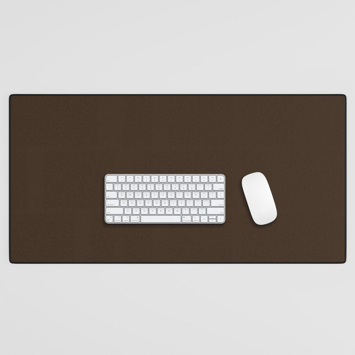 Minimal Monochrome Coal Dark Brown Desk Mat Gallery Image 1