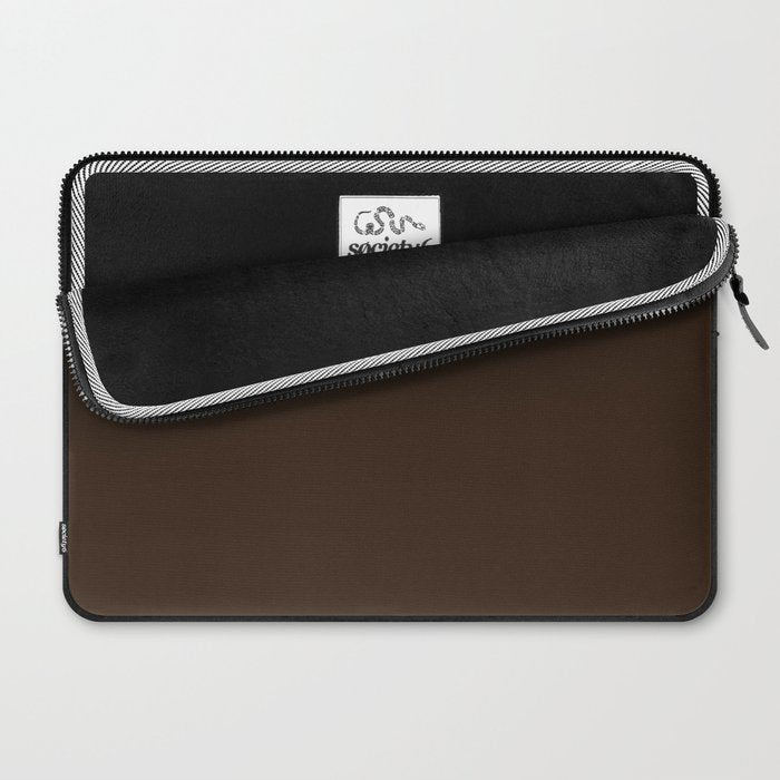 Minimal Monochrome Coal Dark Brown Laptop Sleeve Gallery Image 2