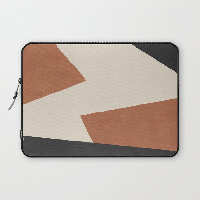 Graphic Edge Shapes - Terracotta Orange Brown Laptop Sleeve Gallery Image 1