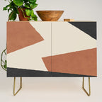 Graphic Edge Shapes - Terracotta Orange Brown Credenza Gallery Image 1